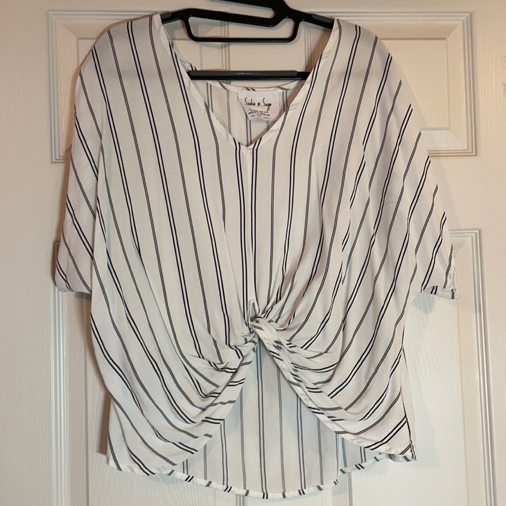 White striped flowing top